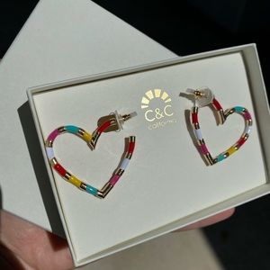 Acrylic heart shaped hoop earrings!